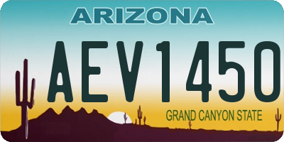 AZ license plate AEV1450