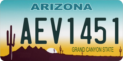 AZ license plate AEV1451