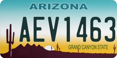 AZ license plate AEV1463