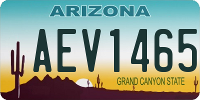 AZ license plate AEV1465