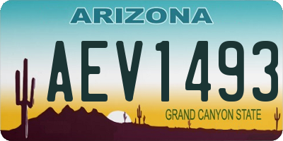 AZ license plate AEV1493