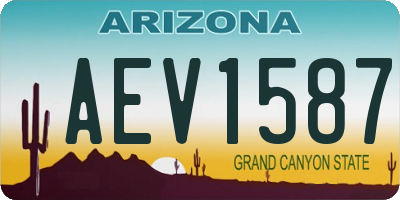 AZ license plate AEV1587