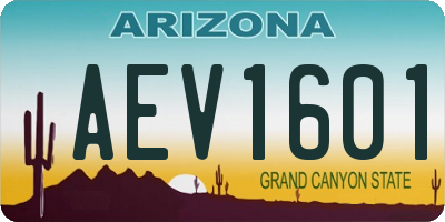 AZ license plate AEV1601