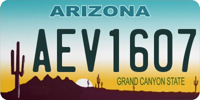 AZ license plate AEV1607