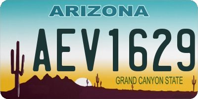 AZ license plate AEV1629