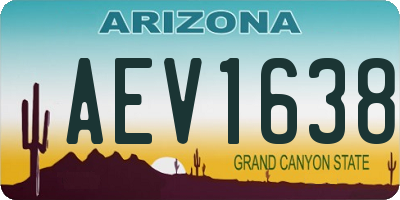 AZ license plate AEV1638