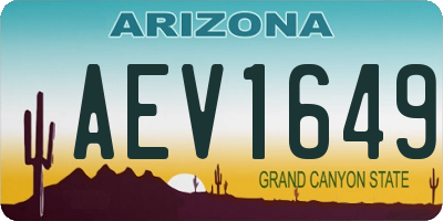 AZ license plate AEV1649