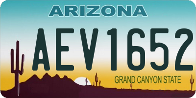 AZ license plate AEV1652