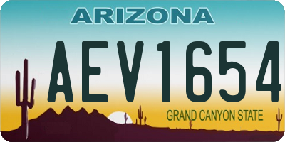 AZ license plate AEV1654