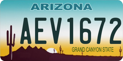 AZ license plate AEV1672
