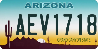 AZ license plate AEV1718