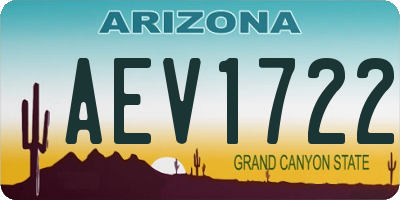 AZ license plate AEV1722