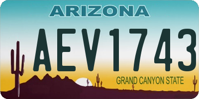 AZ license plate AEV1743