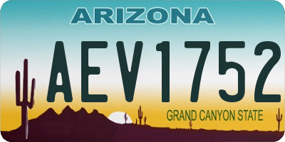 AZ license plate AEV1752