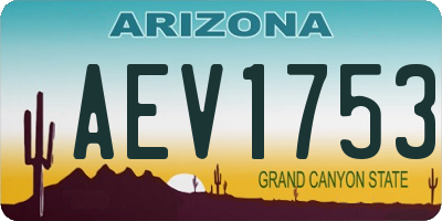 AZ license plate AEV1753