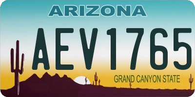 AZ license plate AEV1765