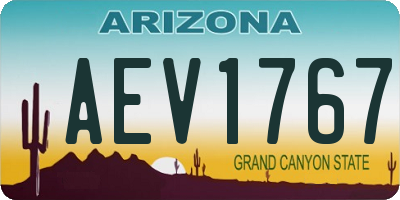 AZ license plate AEV1767