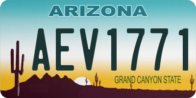 AZ license plate AEV1771