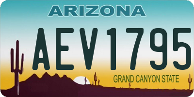 AZ license plate AEV1795