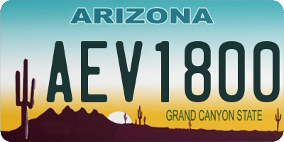 AZ license plate AEV1800