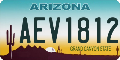 AZ license plate AEV1812