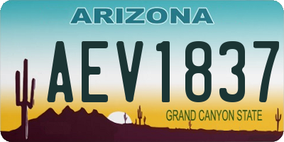 AZ license plate AEV1837