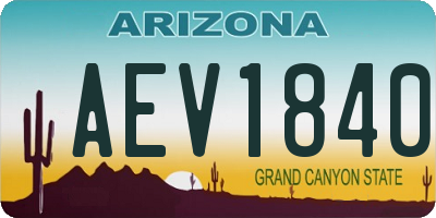 AZ license plate AEV1840