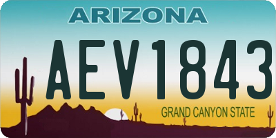 AZ license plate AEV1843