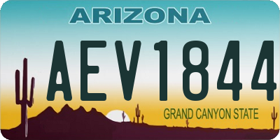 AZ license plate AEV1844