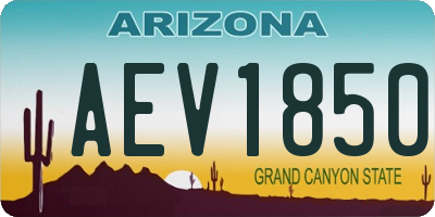 AZ license plate AEV1850