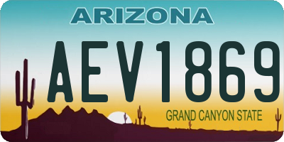 AZ license plate AEV1869
