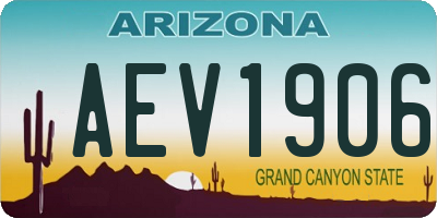AZ license plate AEV1906