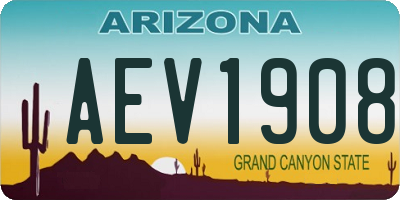 AZ license plate AEV1908