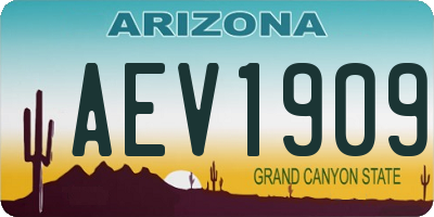 AZ license plate AEV1909