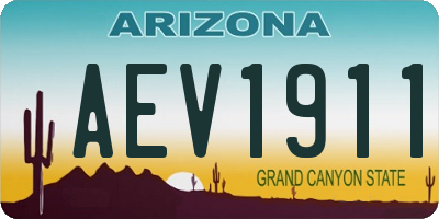 AZ license plate AEV1911