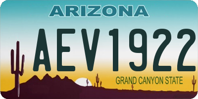 AZ license plate AEV1922