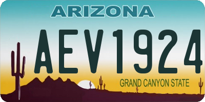AZ license plate AEV1924