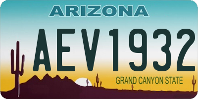 AZ license plate AEV1932