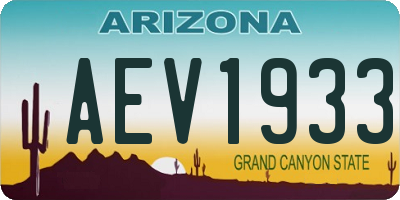 AZ license plate AEV1933