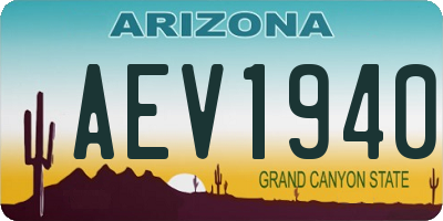 AZ license plate AEV1940
