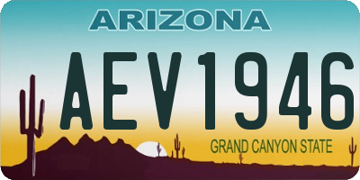 AZ license plate AEV1946