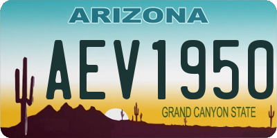 AZ license plate AEV1950