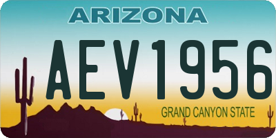 AZ license plate AEV1956