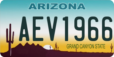 AZ license plate AEV1966