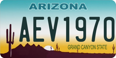 AZ license plate AEV1970