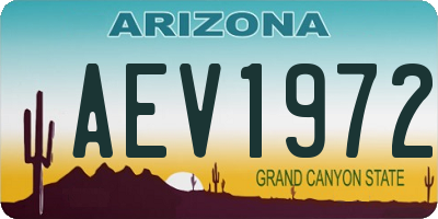 AZ license plate AEV1972