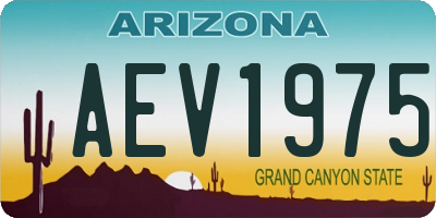 AZ license plate AEV1975