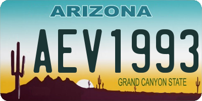 AZ license plate AEV1993