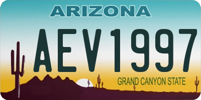 AZ license plate AEV1997
