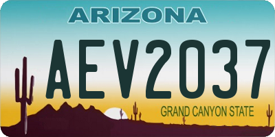AZ license plate AEV2037